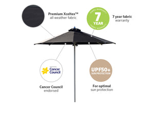 Coolaroo Ceduna 3m Round Wind Rated Market Umbrella