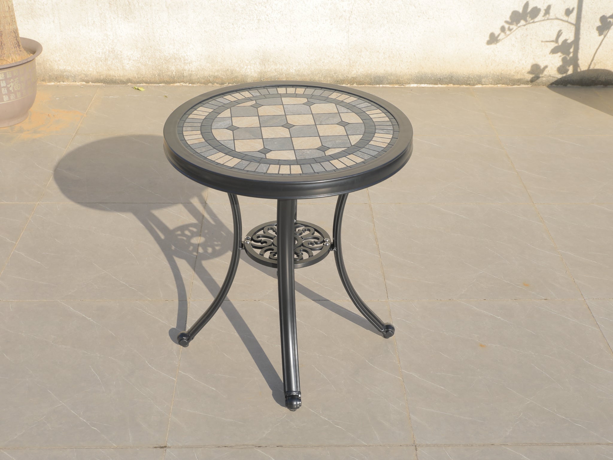 FurnitureOkay Athens Cast Aluminium Outdoor Dining Table (60cm Round)