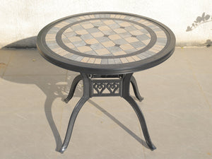 FurnitureOkay Athens Cast Aluminium Outdoor Dining Table (94cm Round)