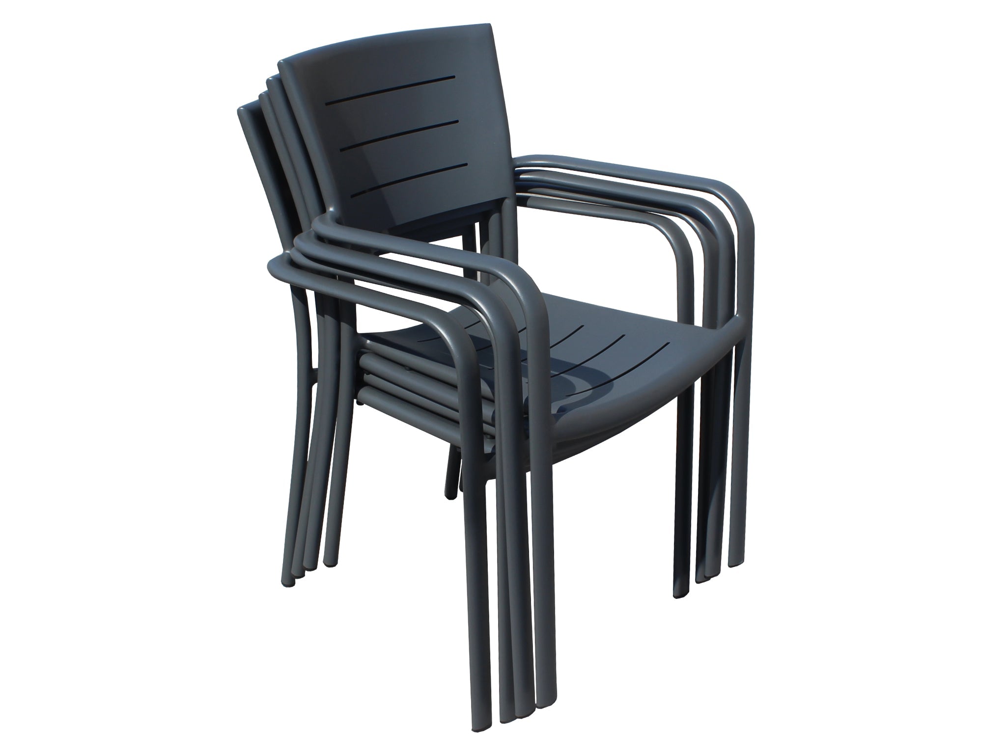 FurnitureOkay Cove Aluminium Outdoor Dining Chair — Charcoal