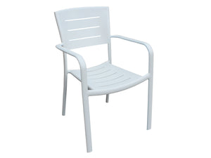 FurnitureOkay Cove Aluminium Outdoor Dining Chair — White