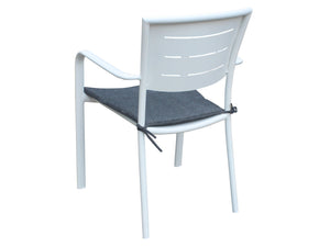 FurnitureOkay Cove Aluminium Outdoor Dining Chair — White