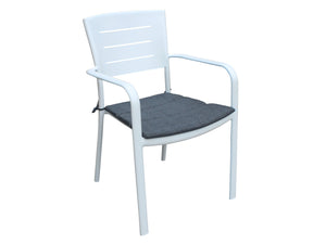 FurnitureOkay Cove Aluminium Outdoor Dining Chair — White