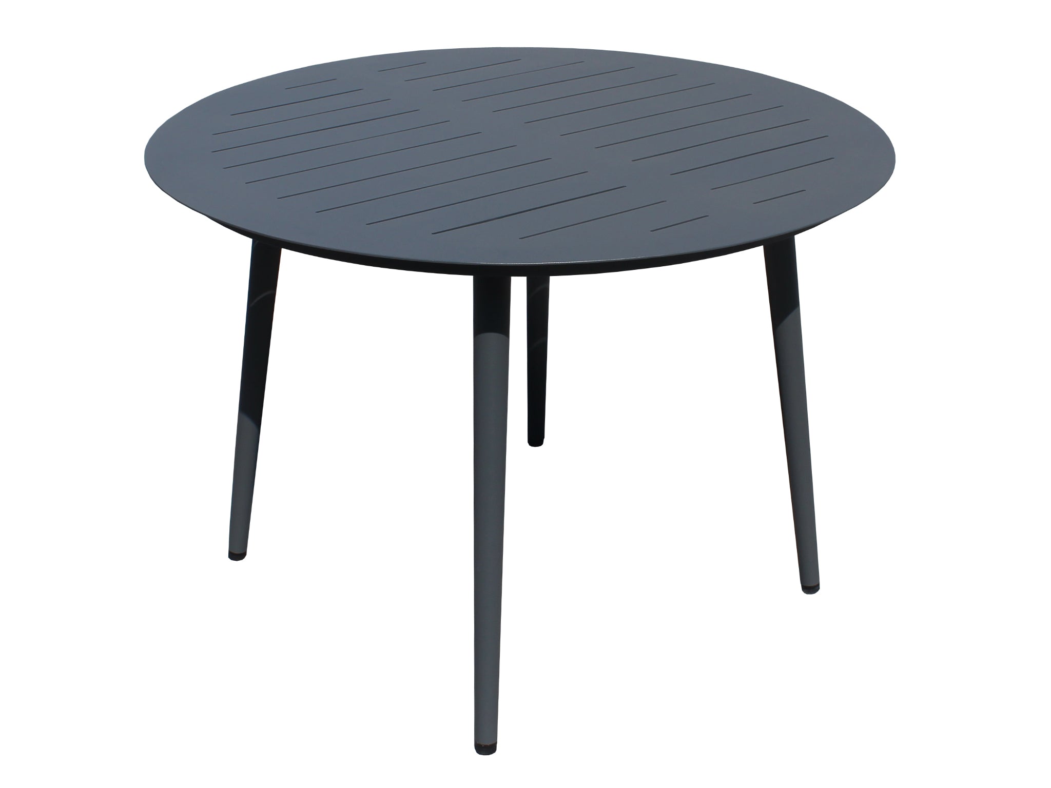 FurnitureOkay Cove Aluminium Outdoor Dining Table (110cm Round) — Charcoal