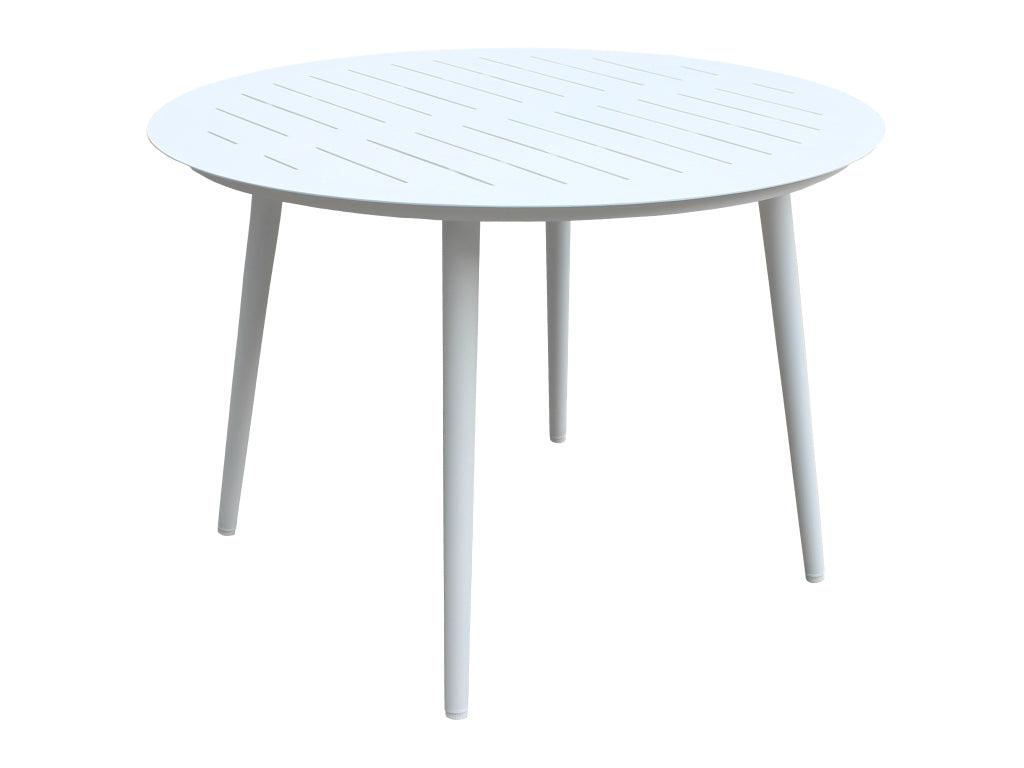 FurnitureOkay Cove Aluminium Outdoor Dining Table (110cm Round) — White