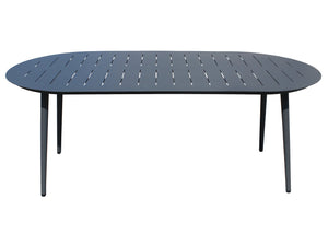 FurnitureOkay Cove Aluminium Outdoor Dining Table (200x100cm Oval) — Charcoal