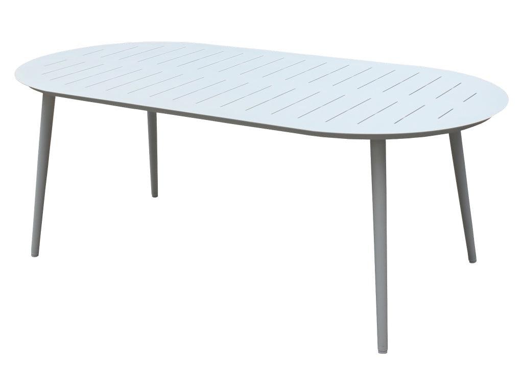 FurnitureOkay Cove Aluminium Outdoor Dining Table (200x100cm Oval) — White