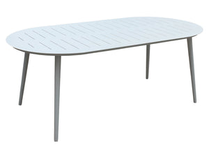 FurnitureOkay Cove Aluminium Outdoor Dining Table (200x100cm Oval) — White