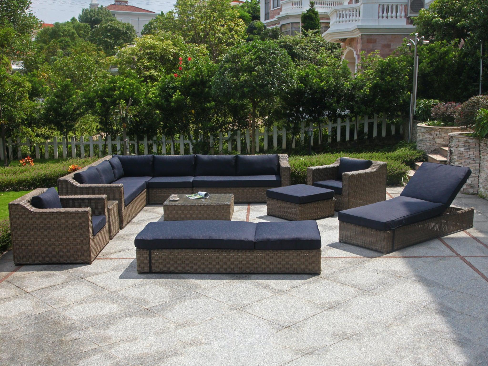 FurnitureOkay Dubai 11-Piece Wicker Outdoor Modular Lounge Setting