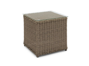 FurnitureOkay Dubai Wicker Outdoor Side Table — Brown