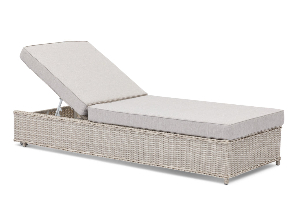 FurnitureOkay Dubai Wicker Sunlounger — White Shell