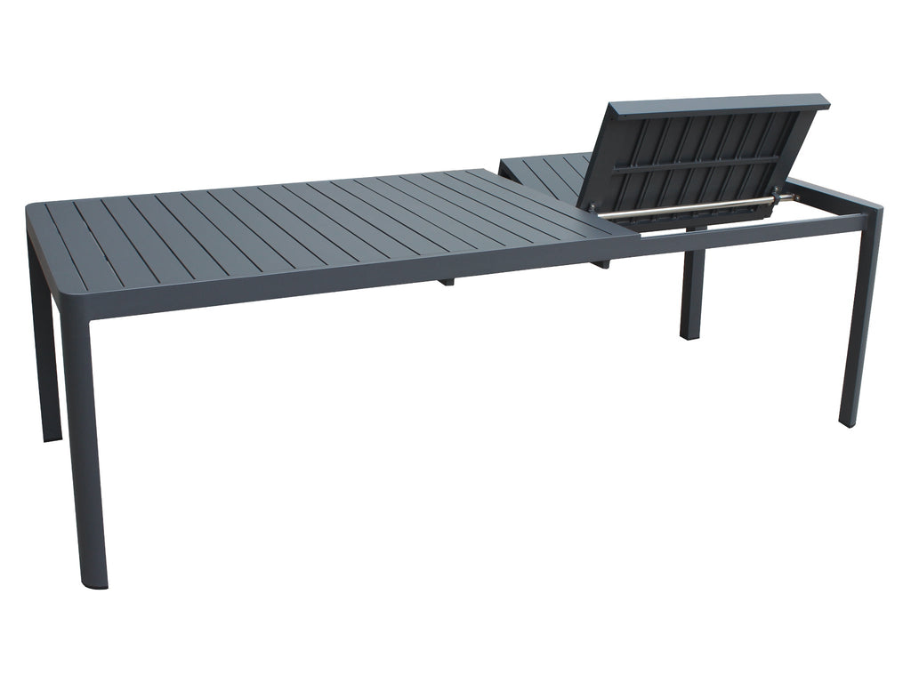 FurnitureOkay Eden Aluminium Outdoor Extendable Dining Table (160/240x100cm) — Charcoal