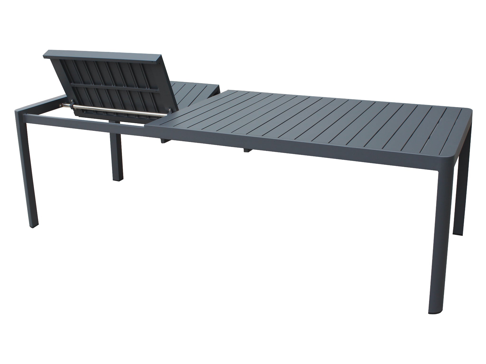 FurnitureOkay Eden Aluminium Outdoor Extendable Dining Table (160/240x100cm) — Charcoal