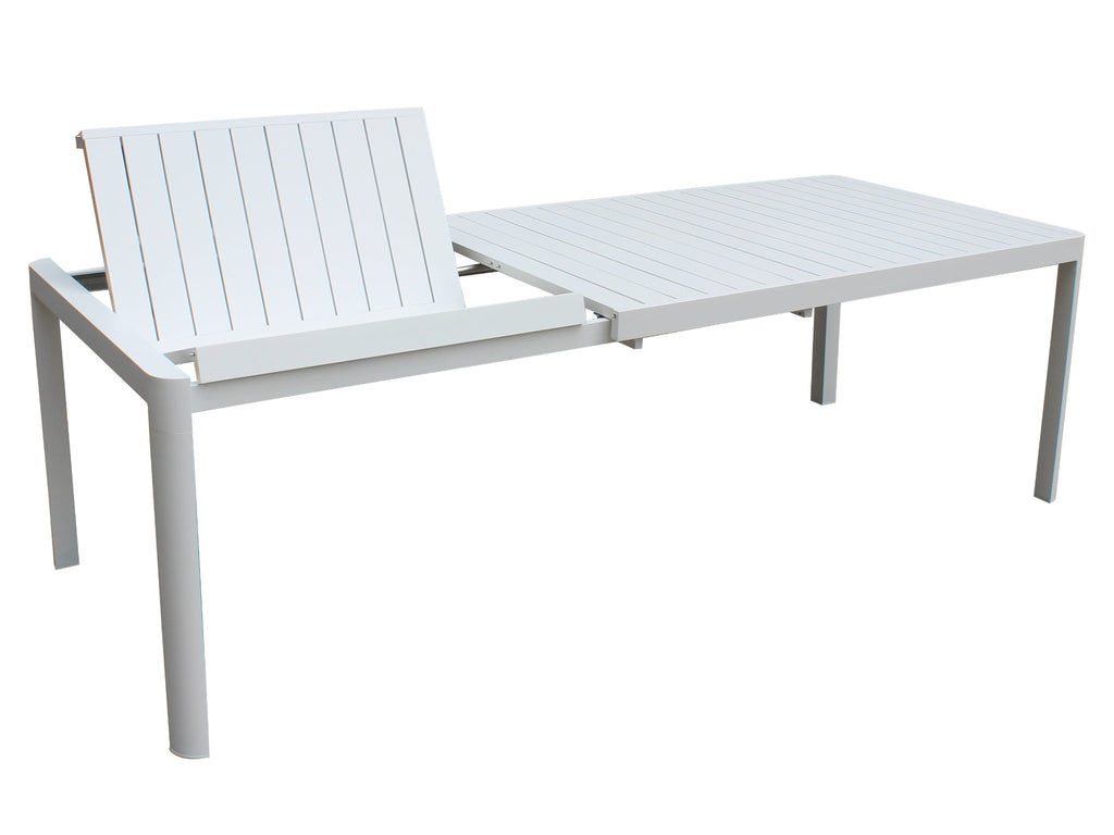 FurnitureOkay Eden Aluminium Outdoor Extendable Dining Table (160/240x100cm) — White