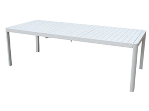 FurnitureOkay Eden Aluminium Outdoor Extendable Dining Table (160/240x100cm) — White