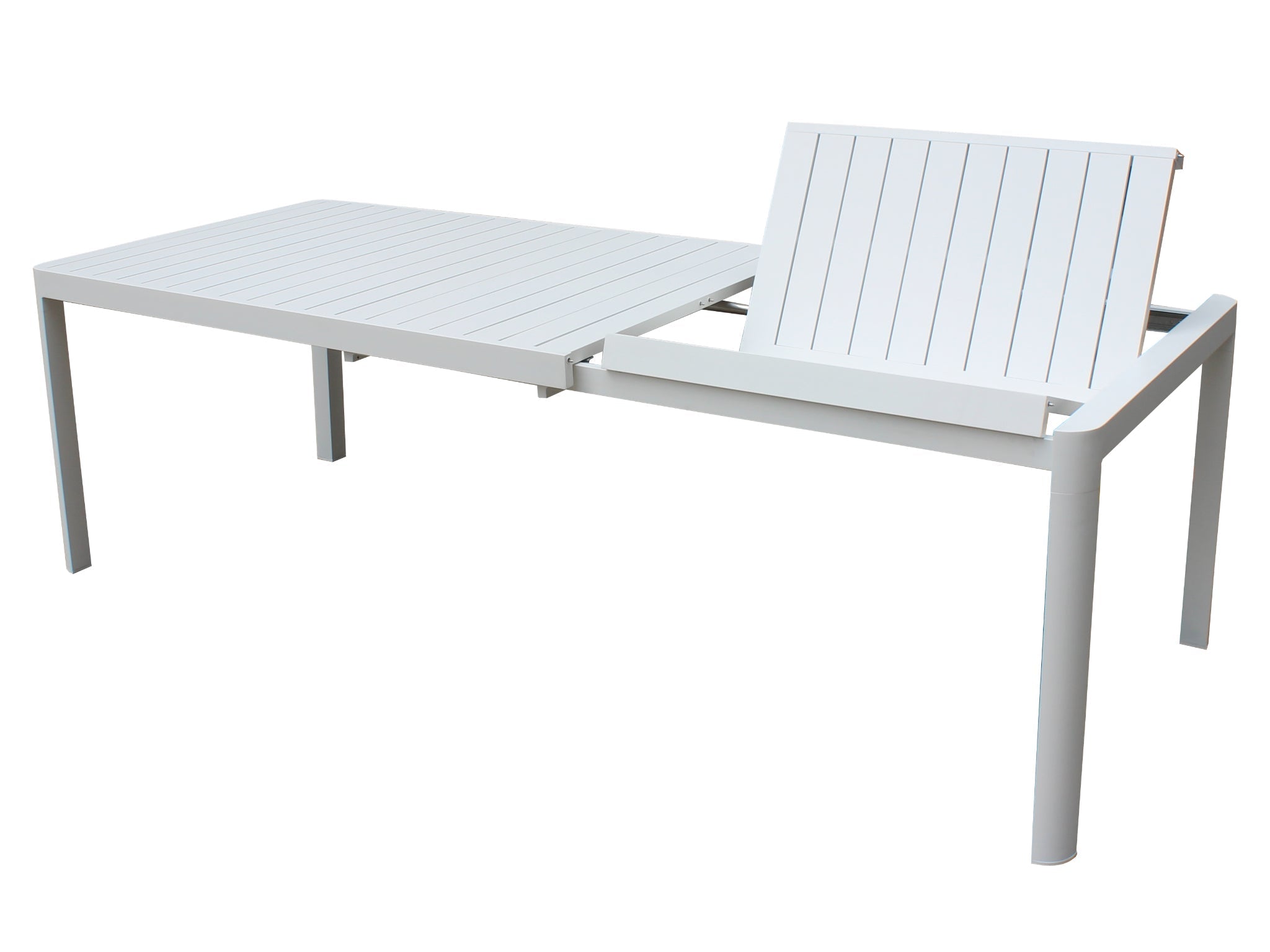 FurnitureOkay Eden Aluminium Outdoor Extendable Dining Table (160/240x100cm) — White