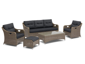 FurnitureOkay Liverpool 5-Piece Wicker Outdoor Lounge Setting