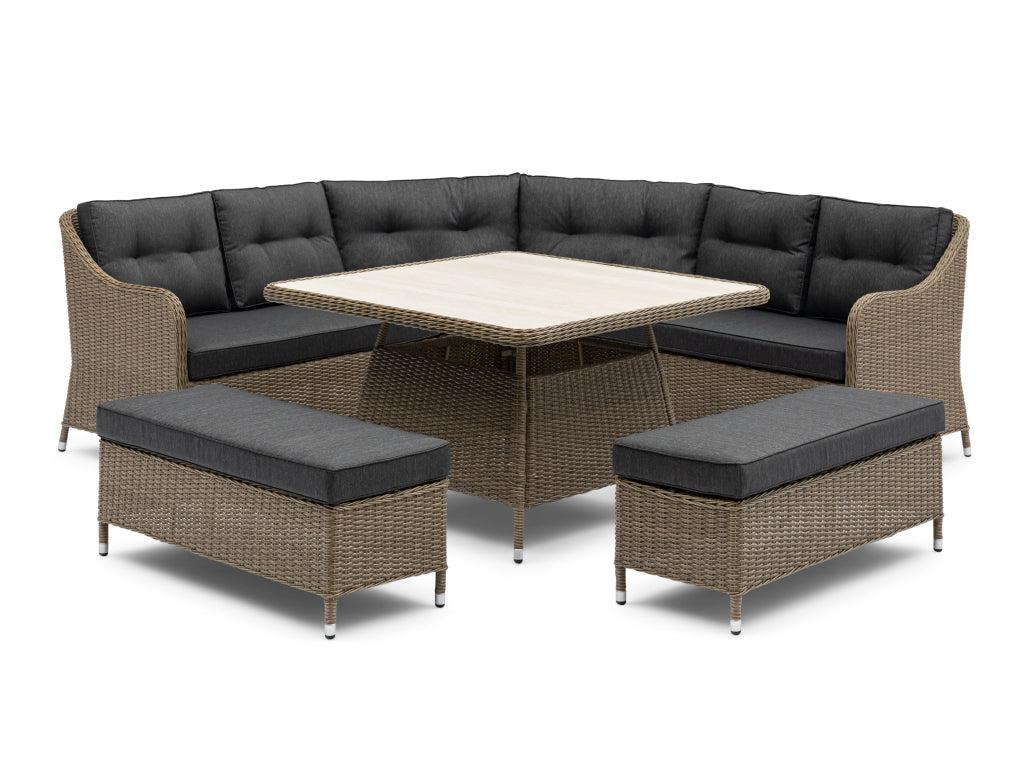 FurnitureOkay Liverpool 6-Piece Wicker Outdoor Modular Lounge Setting