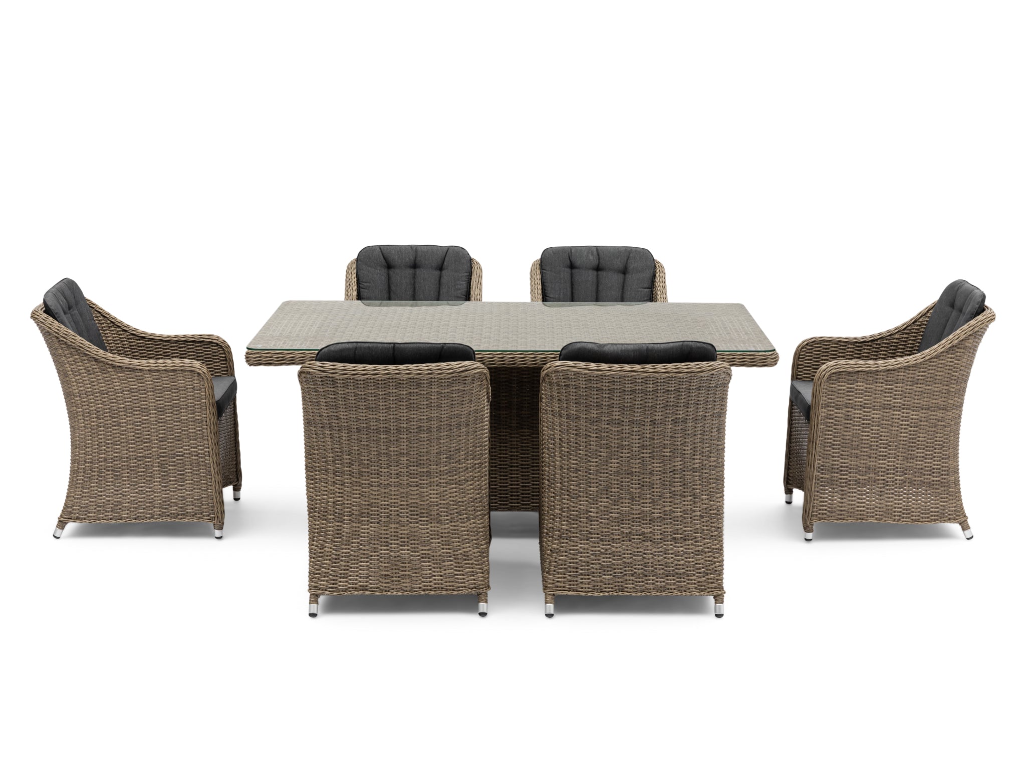 FurnitureOkay Liverpool 7-Piece Wicker Outdoor Dining Setting