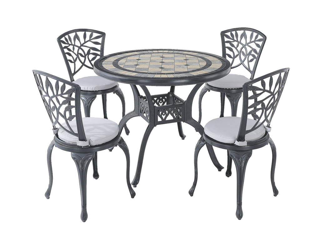 FurnitureOkay Macedon-Athens 5-Piece Cast Aluminium Outdoor Dining Setting