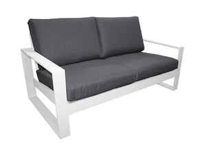 FurnitureOkay Manly 4-Piece Aluminium Outdoor Lounge Setting — White