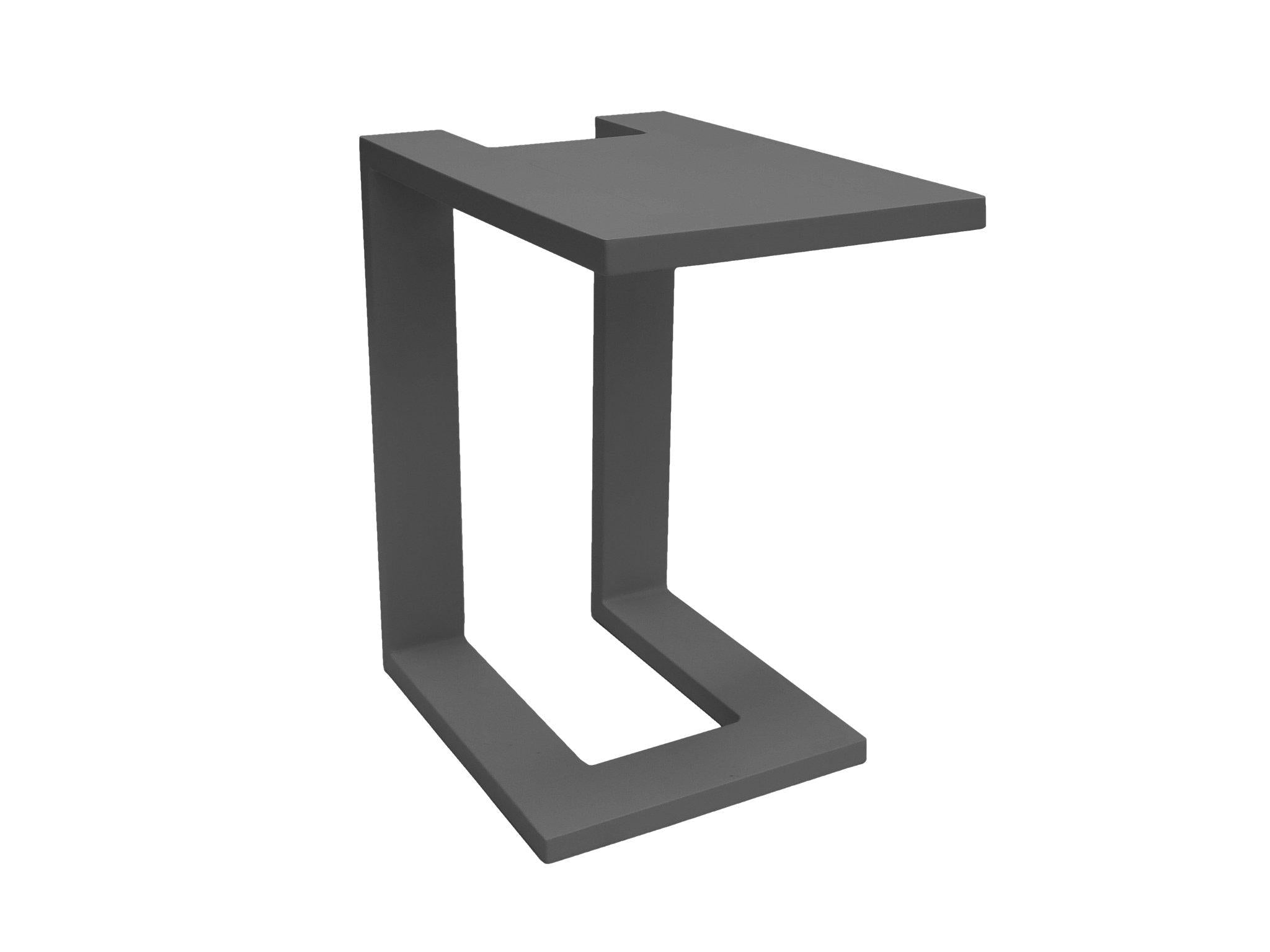 FurnitureOkay Manly Aluminium Outdoor Side Table — Charcoal