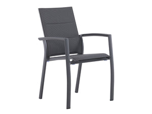 FurnitureOkay Marina Aluminium Outdoor Dining Chair — Charcoal