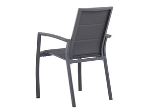 FurnitureOkay Marina Aluminium Outdoor Dining Chair — Charcoal