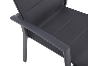 FurnitureOkay Marina Aluminium Outdoor Dining Chair — Charcoal