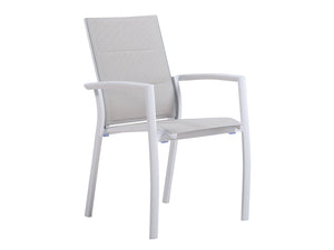 FurnitureOkay Marina Aluminium Outdoor Dining Chair — White