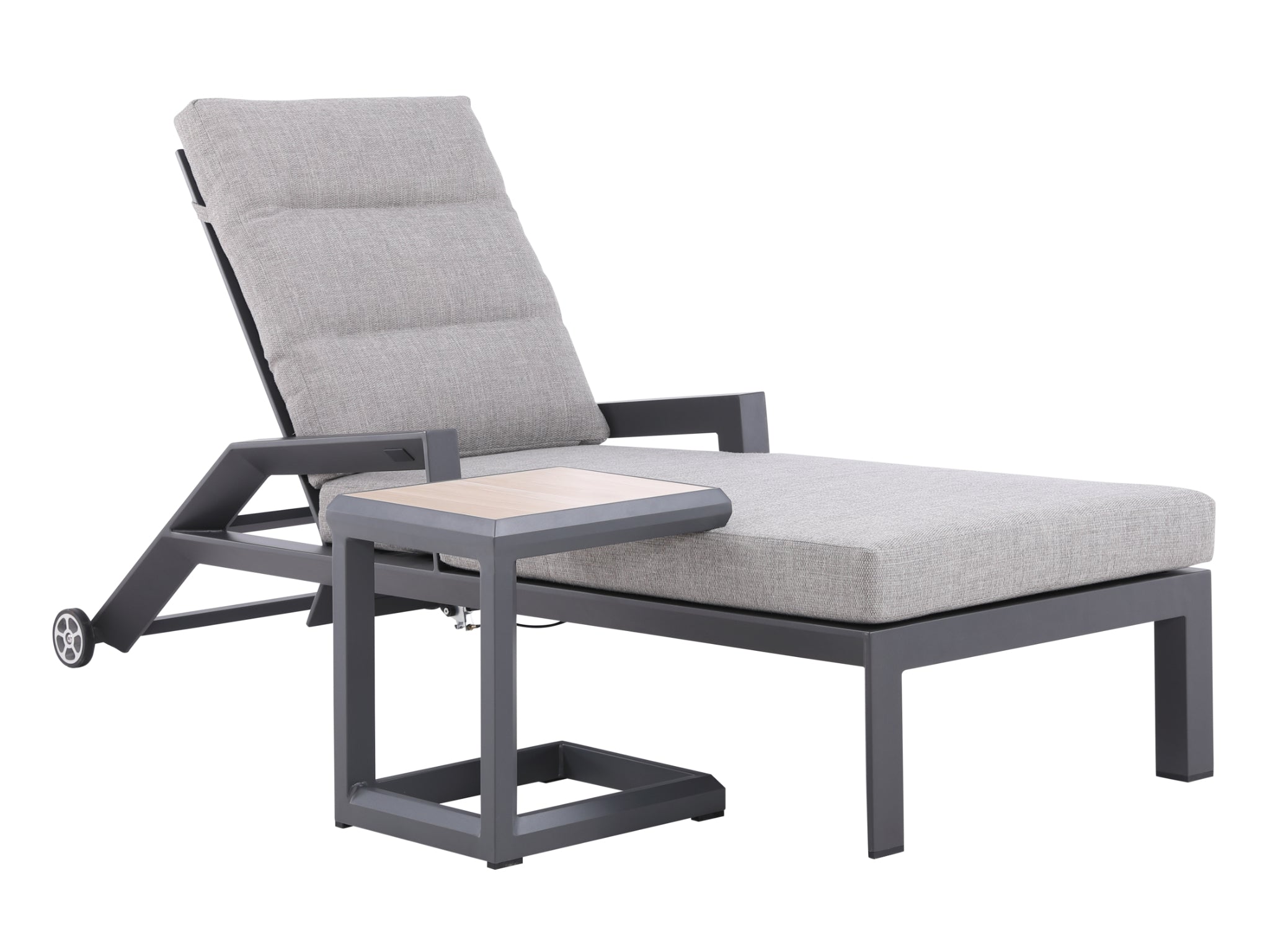 FurnitureOkay Mosman Aluminium Automatic Sunlounger — Charcoal