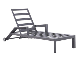 FurnitureOkay Mosman Aluminium Automatic Sunlounger — Charcoal