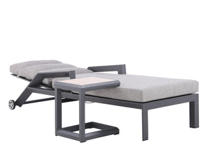 FurnitureOkay Mosman Aluminium Automatic Sunlounger — Charcoal