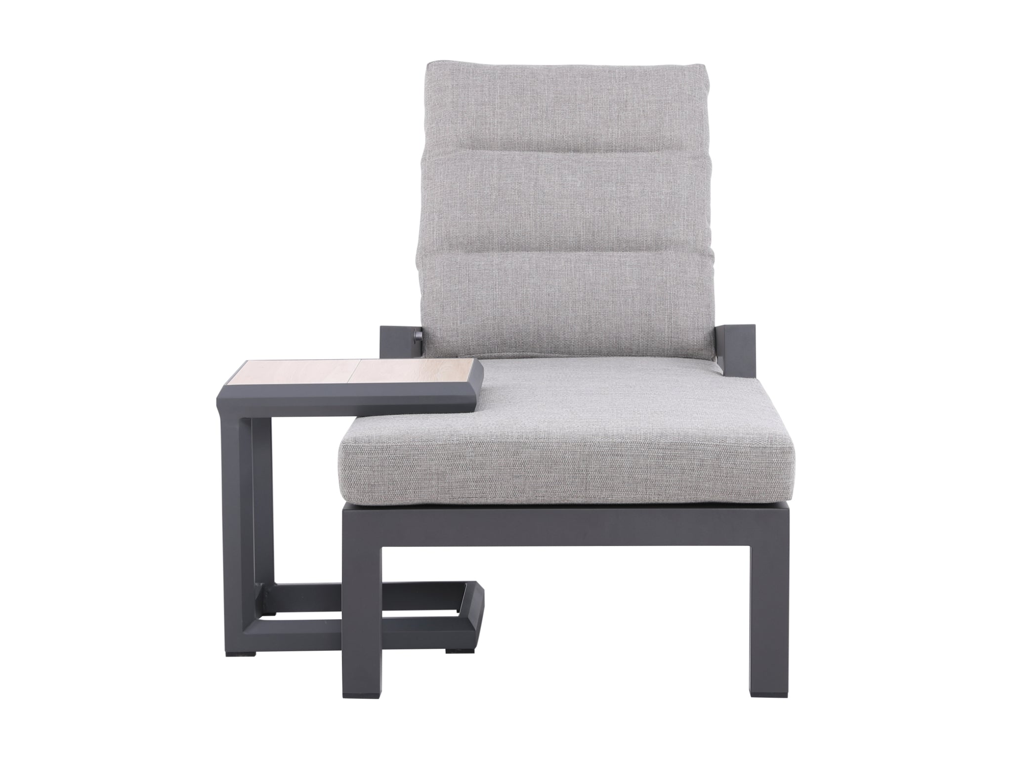 FurnitureOkay Mosman Aluminium Automatic Sunlounger — Charcoal