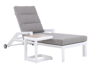 FurnitureOkay Mosman Aluminium Automatic Sunlounger — White