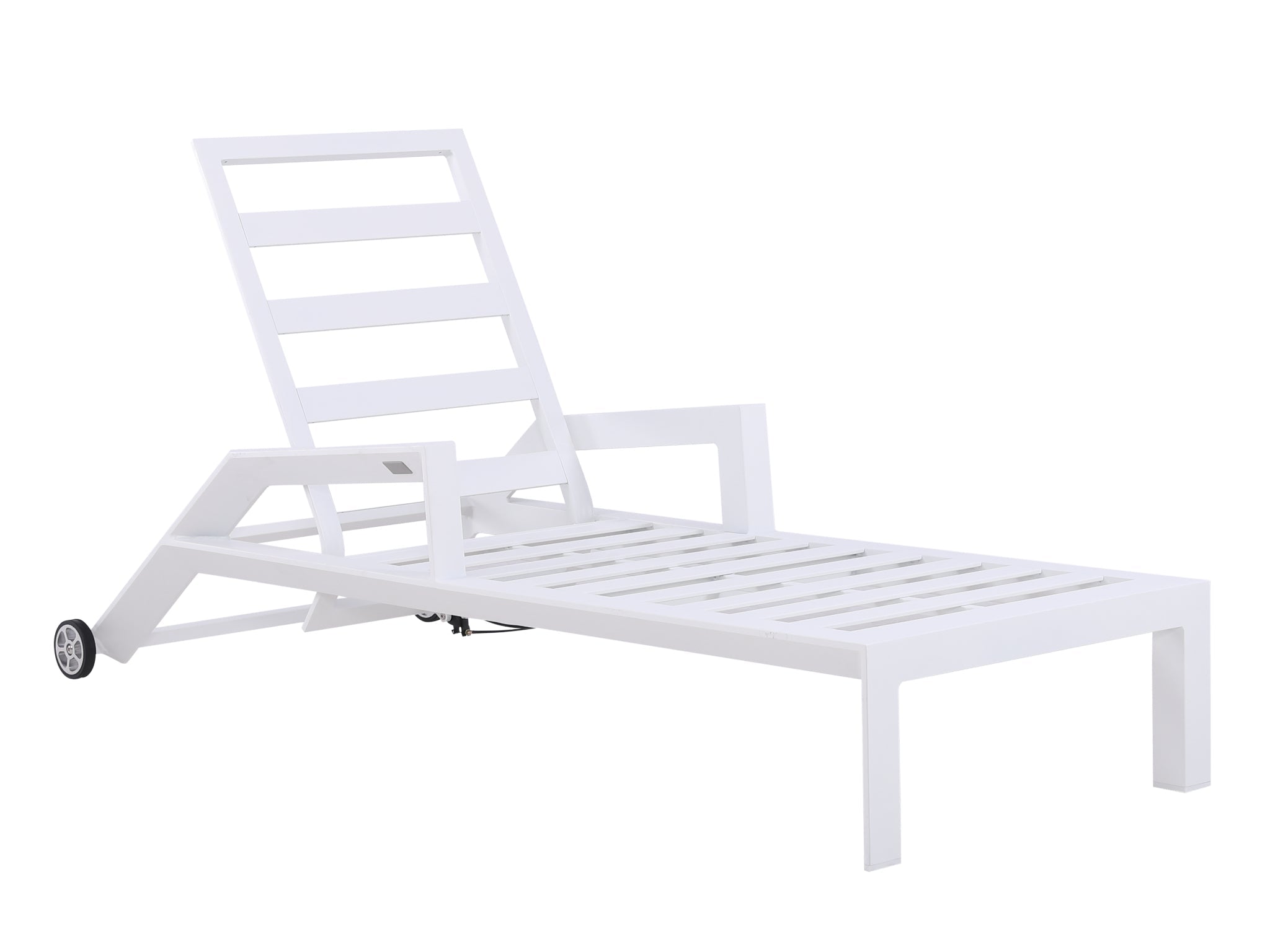 FurnitureOkay Mosman Aluminium Automatic Sunlounger — White