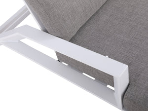 FurnitureOkay Mosman Aluminium Automatic Sunlounger — White