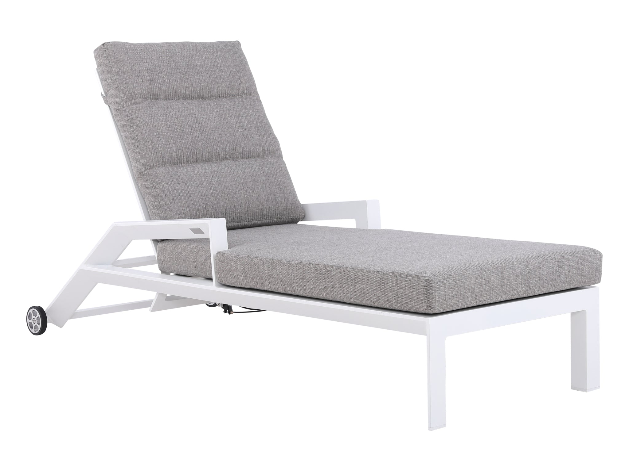 FurnitureOkay Mosman Aluminium Automatic Sunlounger — White