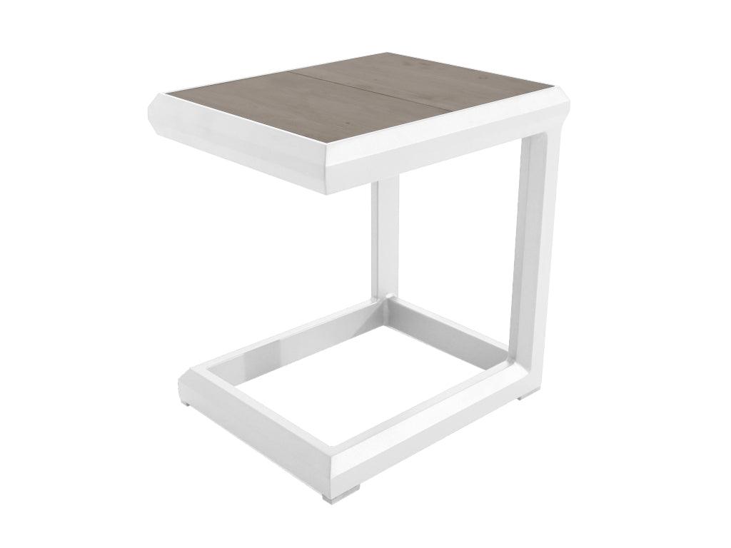 FurnitureOkay Mosman Aluminium Outdoor Side Table — White