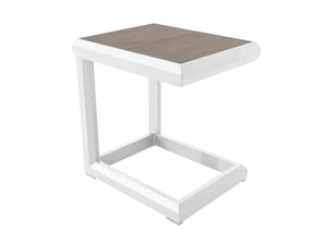 FurnitureOkay Mosman Aluminium Outdoor Side Table — White