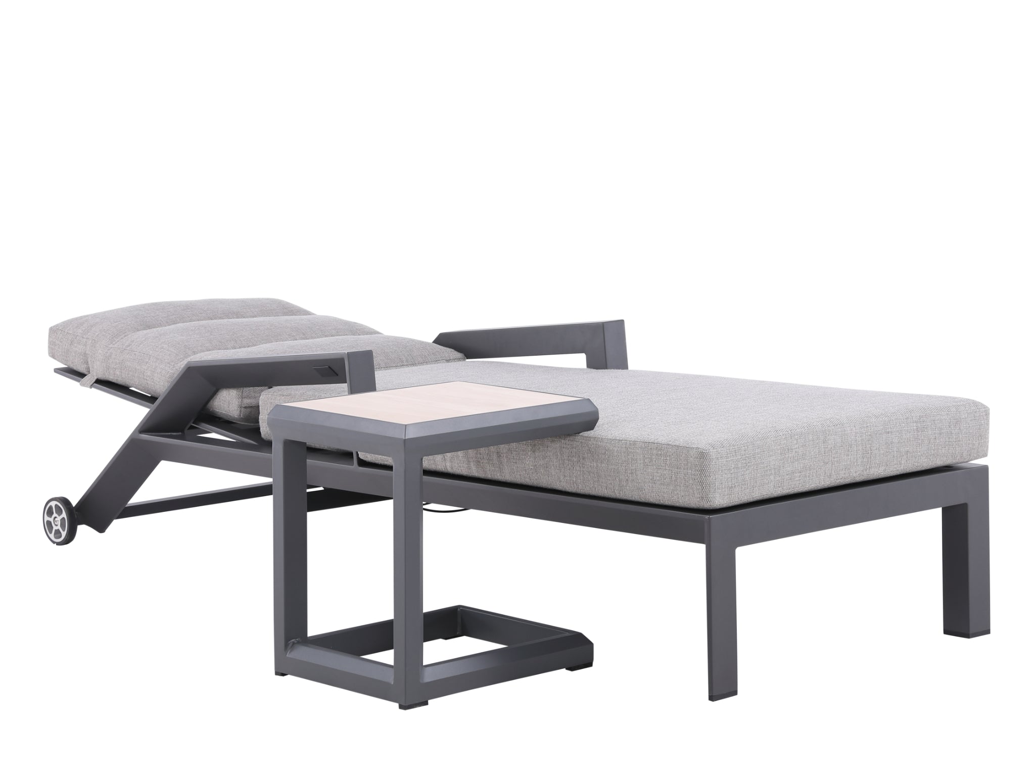 FurnitureOkay Mosman Aluminium Sunlounger — Charcoal