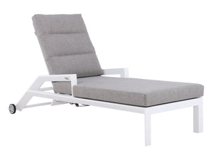 FurnitureOkay Mosman Aluminium Sunlounger — White