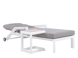 FurnitureOkay Mosman Aluminium Sunlounger — White