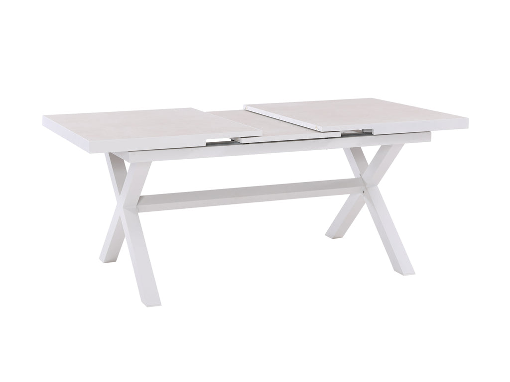 FurnitureOkay Mosman Ceramic Outdoor Extendable Dining Table (160/210x100cm) — White