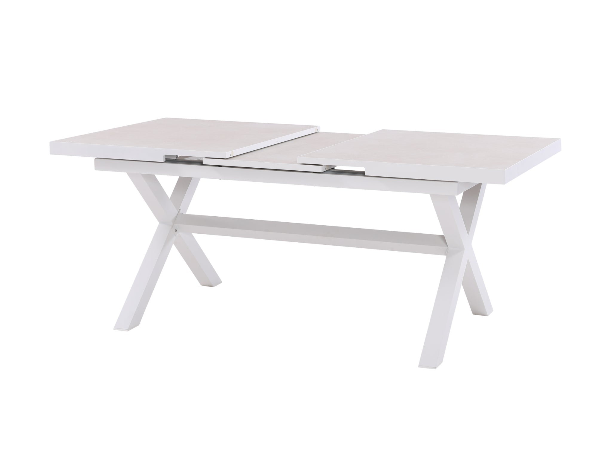 FurnitureOkay Mosman Ceramic Outdoor Extendable Dining Table (160/210x100cm) — White