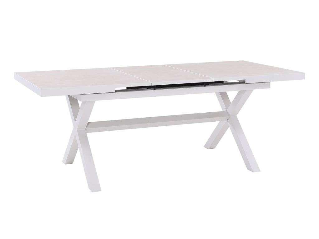 FurnitureOkay Mosman Ceramic Outdoor Extendable Dining Table (160/210x100cm) — White