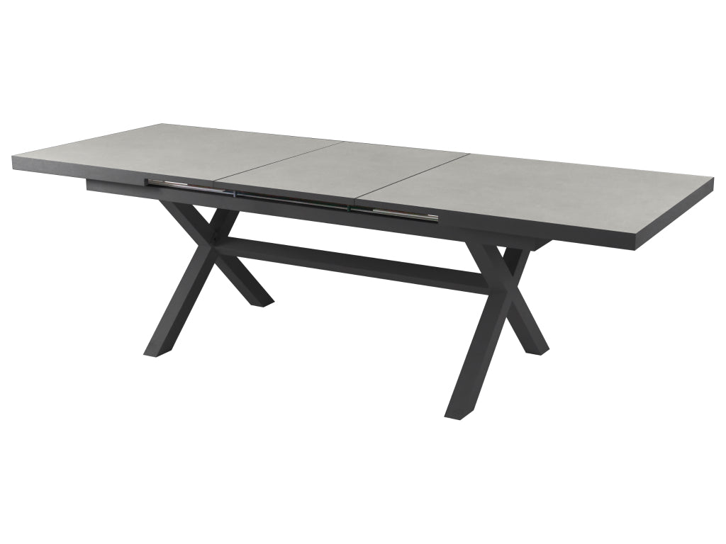 FurnitureOkay Mosman Ceramic Outdoor Extendable Dining Table (200/260x100cm) — Charcoal