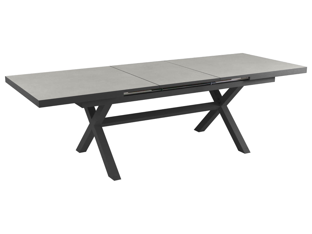 FurnitureOkay Mosman Ceramic Outdoor Extendable Dining Table (200/260x100cm) — Charcoal