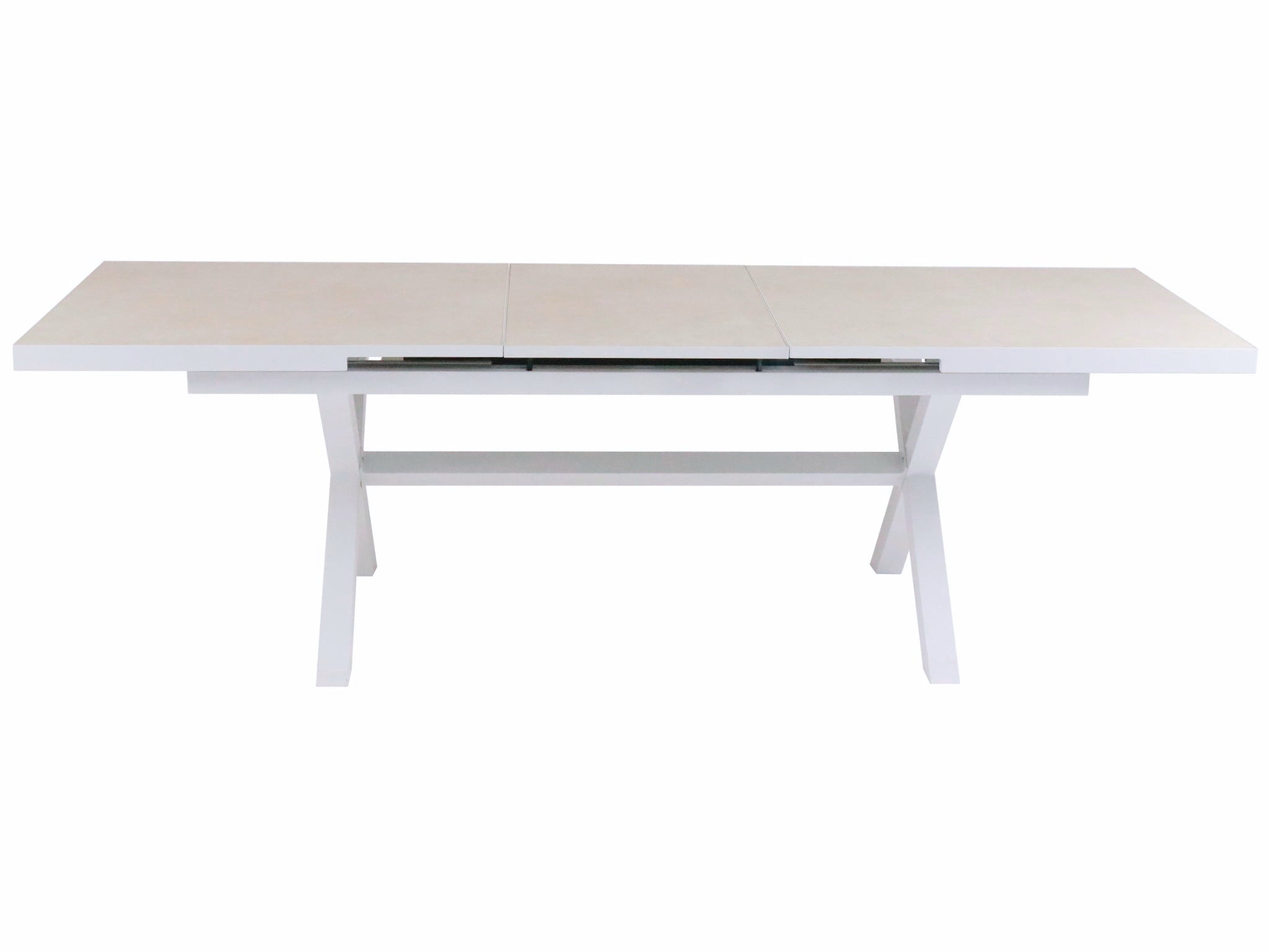 FurnitureOkay Mosman Ceramic Outdoor Extendable Dining Table (200/260x100cm) — White