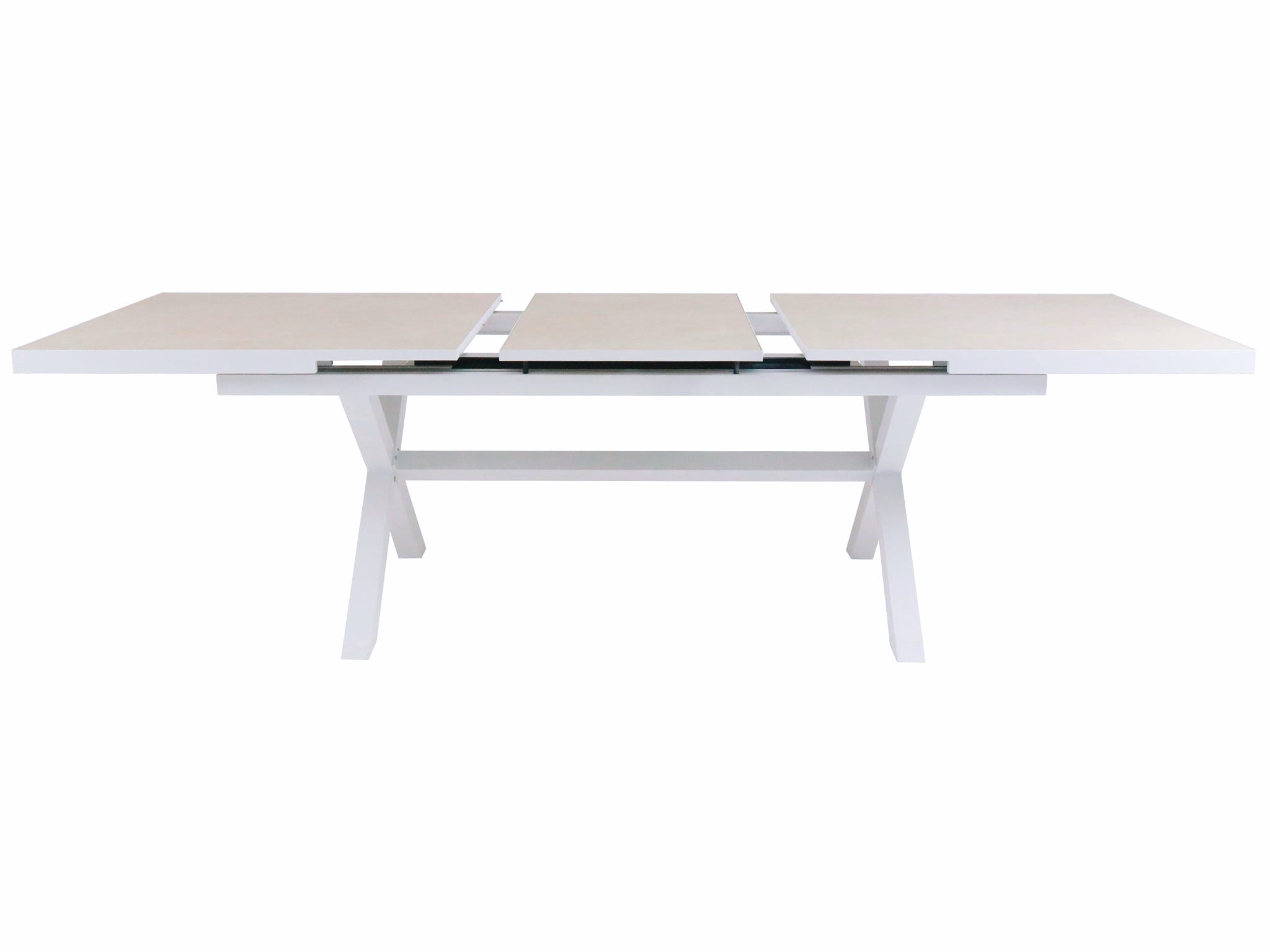 FurnitureOkay Mosman Ceramic Outdoor Extendable Dining Table (200/260x100cm) — White